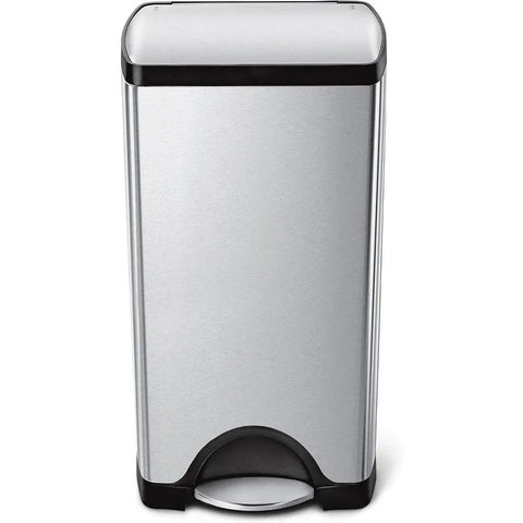 50 Liter / 13.0 Gallon Rectangular Kitchen Step Trash Can Wastebasket Brushed Stainless Steel Freight Free Bin Cleaning