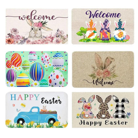 Easter Eggs Rabbit Home Bathroom Mat Anti-slip Absorbe Kitchen Living Room Carpet Entrance Floor Rug Home Decor Easter Decor