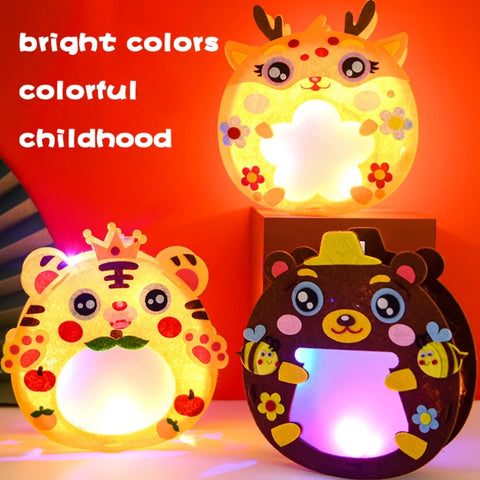 Cute DIY Cartoon Animals Lantern Children Felt Handcrafts New Year Mid-Autumn Spring Festival Stereo Festival Lantern Kids Gifts