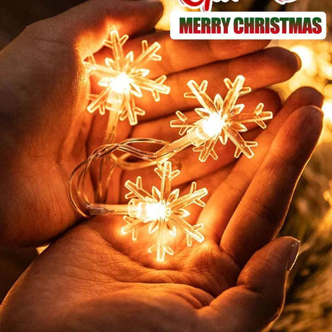 1/3/6M LED Snowflake Fairy Lights Battery/USB Power Copper Wire Garland Light New Year Garden Wedding Living Room Decoration