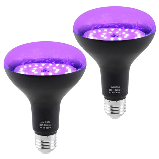 E26 E27 Base 15W UV Black Lamp Purple UV Light Bulb Black Light Bulb Lamps Bar Halloween Party Decoration Lights Umbrella Bulb