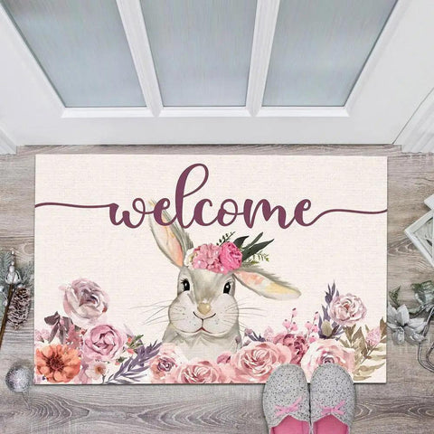 Easter Eggs Rabbit Home Bathroom Mat Anti-slip Absorbe Kitchen Living Room Carpet Entrance Floor Rug Home Decor Easter Decor