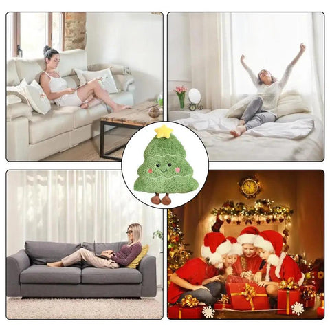 Christmas Tree Cushion Cute Cartoon Christmas Tree Throw Pillow Bedroom Living Room Sofa Decoration Cushions Winter Home Decor