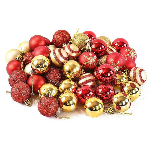 50Pcs/box 4cm Christmas Balls Ornament Xmas Tree Hanging Bauble Pendant 2024 Christmas Decoration for Home 2025 New Year Gifts