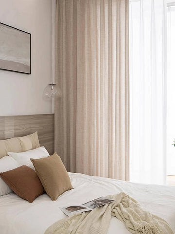 Japanese style thickened cotton and linen semi shading curtains for bedrooms, living rooms, and curtains