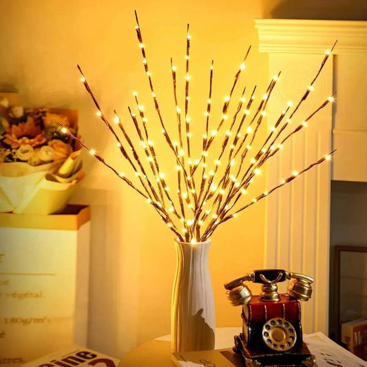 LED Branch Light Battery Powered Willow Branch Lamp Artificial Branch Twig Vase Lights for Party Fairy DIY Room Christmas Decor