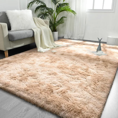 Feet Large Area Rugs, Tie-Dyed Light Grey Shaggy Rug Fluffy Throw Carpets, Ultra Soft Plush Modern Indoor Fuzzy Rugs