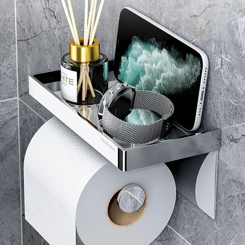 Toilet paper holder 304 stainless steel hotel toilet phone storage rack tissue box roll paper holder