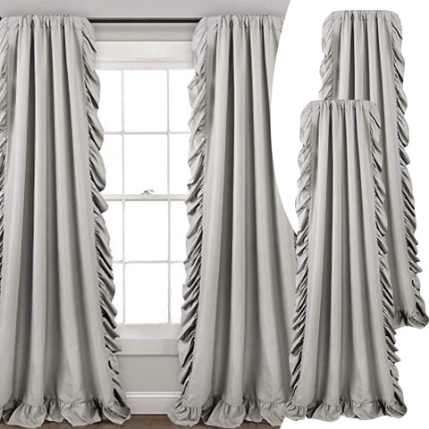 150*200cm Grey Elegant Classic Princess Style Lace Curtains Blackout Curtains For Hall Bedroom Living Room Home Decoration 2pcs