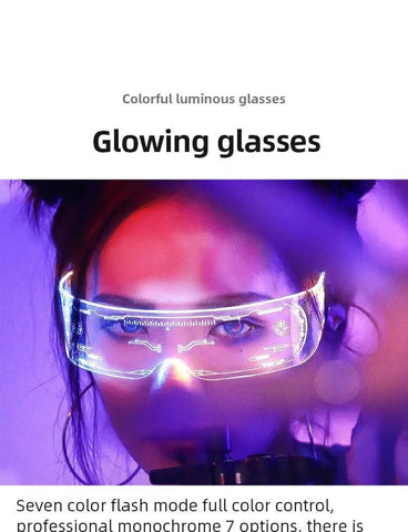 1pc, LED Glasses Glow Glasses Glow LN The Dark Cool Glasses MusicParty Decoration Christmas Neon Light Glasses