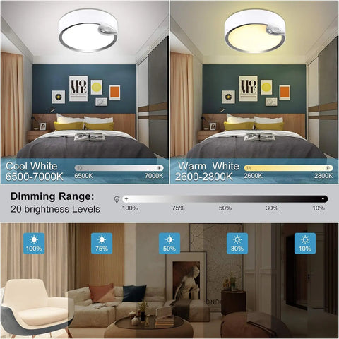 Lightess Motion Sensor Ceiling Light LED Ceiling Lights Battery Operated, Dimmable Light for Closet Hallway Laundry Stair Garage