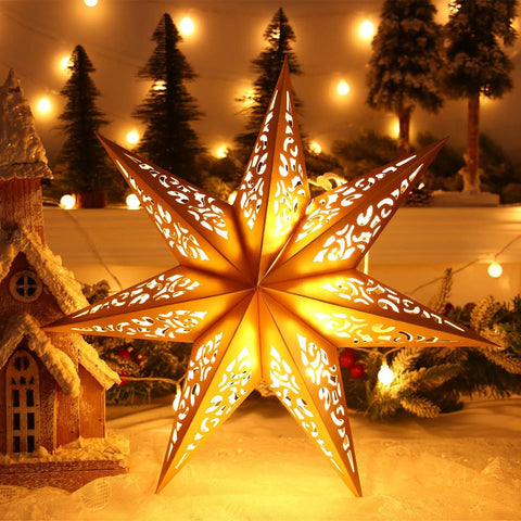 Hollow Star Hanging Pendants Ramadan Decoration 2024 for Home Navidad Natal Noel Gifts Christmas Ornaments New Year 2025