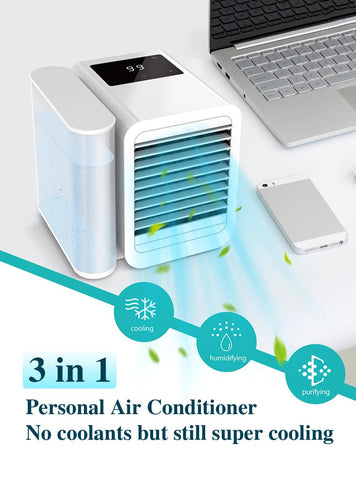 1000ML Portable Air Conditioner Fan Wet Curtain Evaporative Air Cooler USB Mini Water Cooling Fan Home Office Humidifier Purify