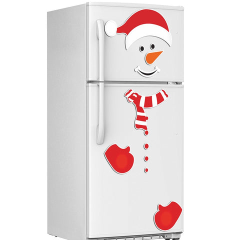 Snowman Refrigerator Magnets Xmas Stickers Christmas Decorations Metal Door Cabinets Garage Doors Paste Happy New Year