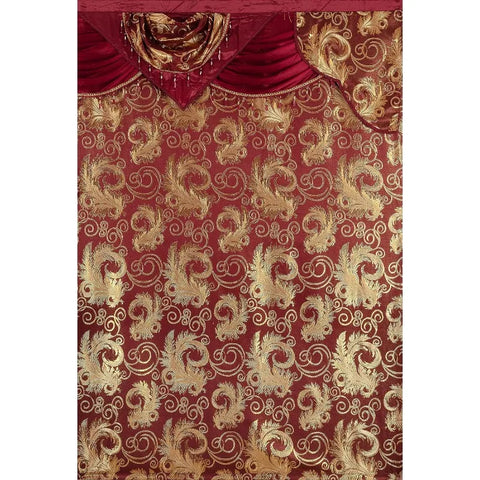 Jacquard Luxury Window 1 Panel Set Curtain with Attached Valance and Backing Bedroom