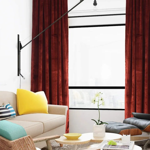 Velvet Curtains 2 Panels Set, Block Light Thermal Insulated Velour Rod Pocket Drapes for Bedroom and Living Room