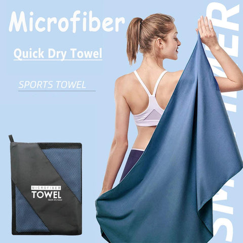 Microfiber Quick Dry Gym Towel Silver ION OdorFree Absorbent Fiber Fast Drying Workout Gear for Body Sweat Working Out