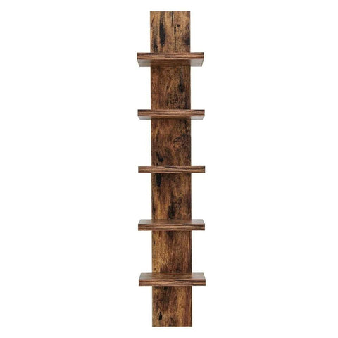 US  30 in. H White MDF 5-Tier Decorative Wall Shelf