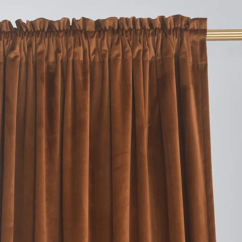 Velvet Curtains 2 Panels Set, Block Light Thermal Insulated Velour Rod Pocket Drapes for Bedroom and Living Room