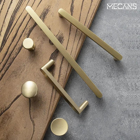 Cabinet Handle Drawer Wardrobe Pulls Solid Brass Cupboard Pull Dresser Knob Brass Furniture Long Handle Cocina Accesorio