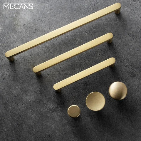 Cabinet Handle Drawer Wardrobe Pulls Solid Brass Cupboard Pull Dresser Knob Brass Furniture Long Handle Cocina Accesorio