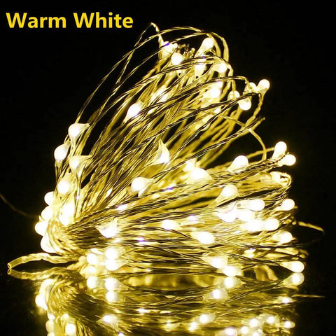 5M 50LEDs Lights String Remote Control Fairy Light USB Battery Operated LED String Lamp Timer Copper Wire Christmas Decoration