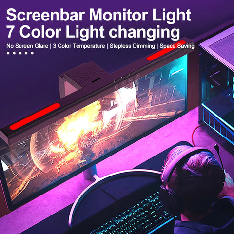 Computer Monitor Light Bar RGB Screen Hanging Lights Curved Dimming Screen USB LED Reading Gaming Table Lamp Bar Room Home Decor