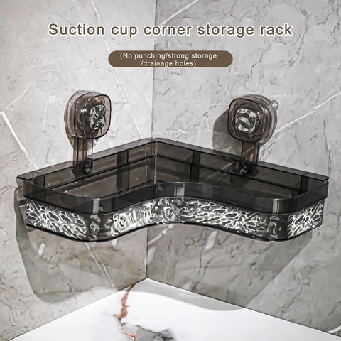 2Pcs Bathroom Shelf Wall Mounted Corner Storage Shelves Shampoo Holder Cosmetic Rack Iron Shower Drain Basket Bathroom Organizer