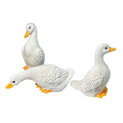 3 Pcs Garden Statues Duck Statues Home Decor Cute Sculptures Animal Figures