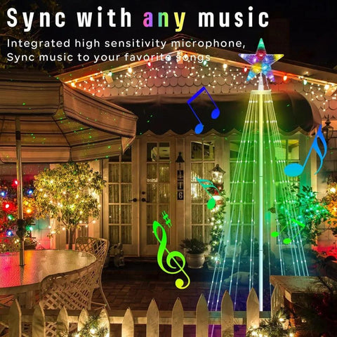 Party & Holiday DIY Decorations Outdoor Christmas Tree, Suitable for Courtyards, Equipped with Pre Installed Lights, LED Lights