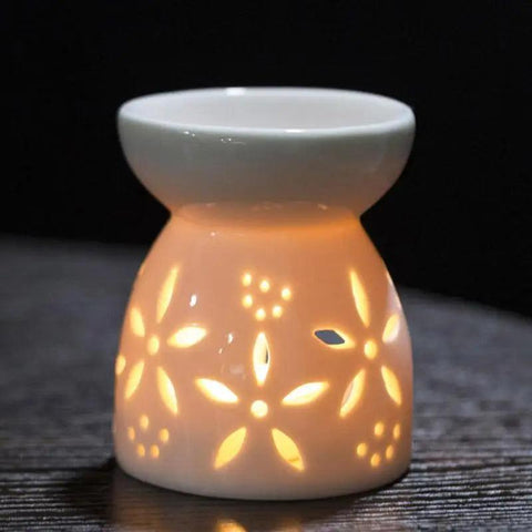 Romantic Oil Stove Hollow Ceramic Tea Light Candle Holder Aroma Lamp Holder Essential Oil Incense Aroma Diffuser Home Decor