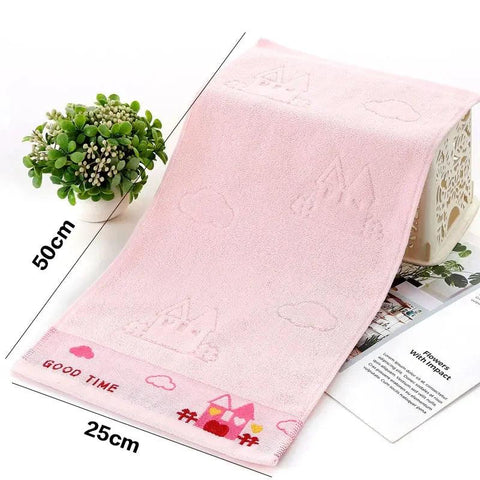 2 Styles of Pure Cotton Children’s Towel 25*50 Soft and Absorbent Baby Children’s Student Face Wash Towel