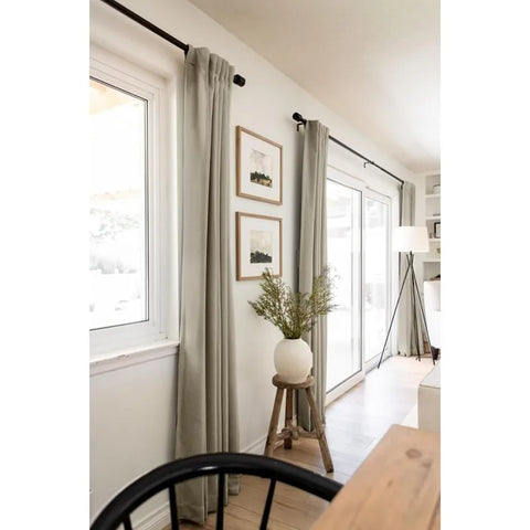 100% Blackout Shield Linen Blackout Curtains for Bedroom 96 Inches Long,Back Tab/Rod Pocket Living Room Drapes,