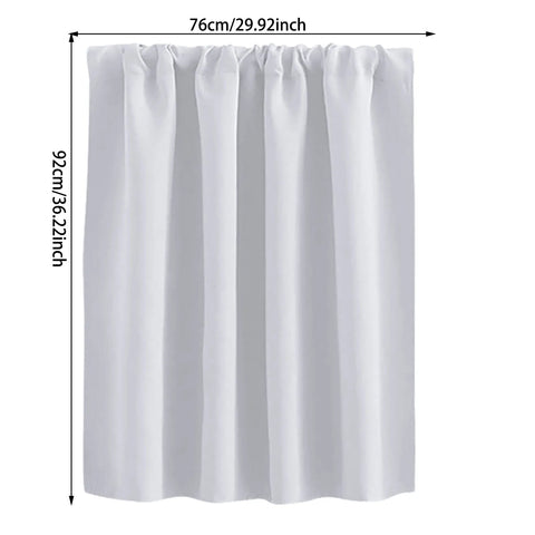 Solid Color High Precision Short Curtain Living Room Bedroom Kitchen Partition Curtain White 76*92cm Heavy Duty Shower Curtain