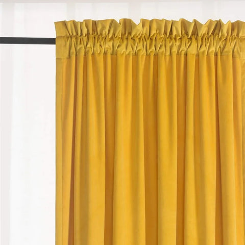 Velvet Curtains 2 Panels Set, Block Light Thermal Insulated Velour Rod Pocket Drapes for Bedroom and Living Room