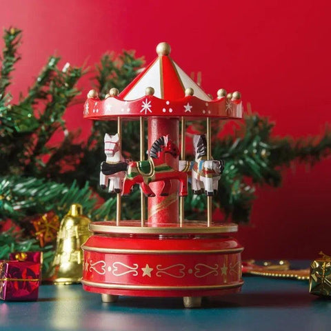 Christmas Decoration Ornaments Carousel Octave Box Music Box Birthday Gifts for Kids New Year Decorations Home Decor