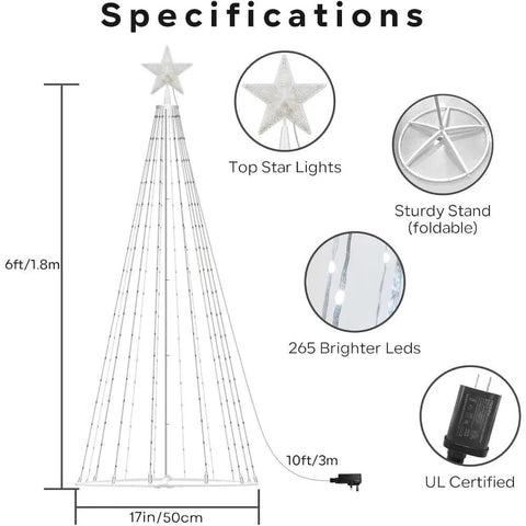 Party & Holiday DIY Decorations Outdoor Christmas Tree, Suitable for Courtyards, Equipped with Pre Installed Lights, LED Lights