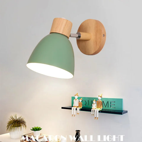 Macaroon 6 Color Steering Head E27 85-285V Nordic Wall Lights Bedside Wall Sconce Modern Wall Light for Bedroom Nordic