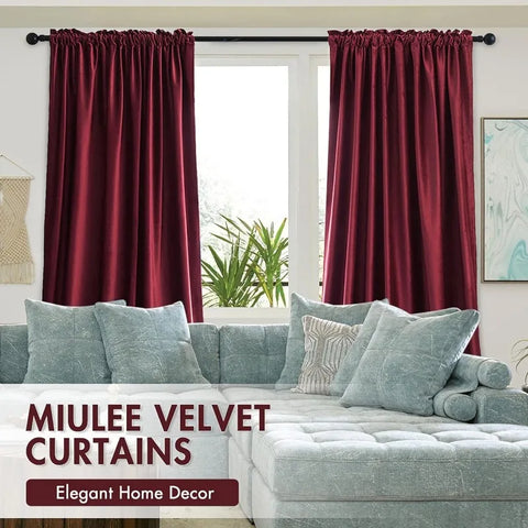 Curtains Thermal Insulated Blackout Curtain Drapes for Bedroom Living Room Darkening  Long Curtains Panels Rod Pocket Set of 2