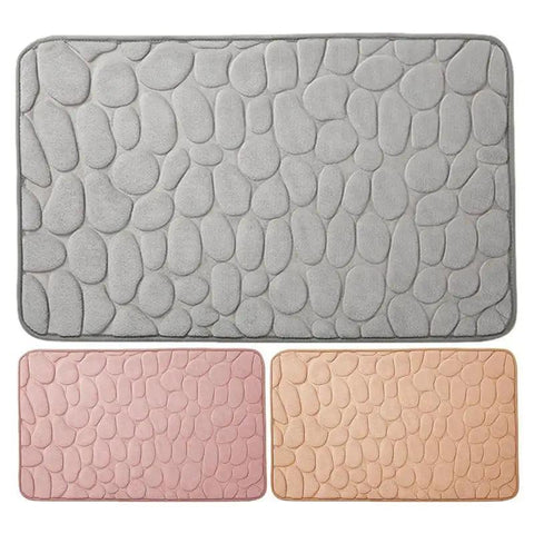 Memory Foam Foot Pad Cobblestone Embossed Bath Mat Non-slip Carpet Absorbent Bathroom Non-slip Accessories 40x60x1.5cm