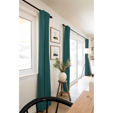 100% Blackout Shield Linen Blackout Curtains for Bedroom 96 Inches Long,Back Tab/Rod Pocket Living Room Drapes,