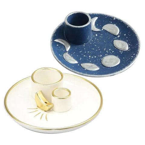 Sage Holder Ceramic Incense Burner Holder for Stick Decorative Ash Catcher Tray Candle Holder Smudging Burn Bowl home decoration