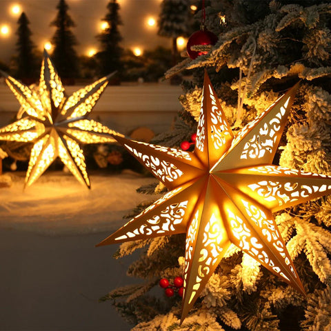 Hollow Star Hanging Pendants Ramadan Decoration 2024 for Home Navidad Natal Noel Gifts Christmas Ornaments New Year 2025