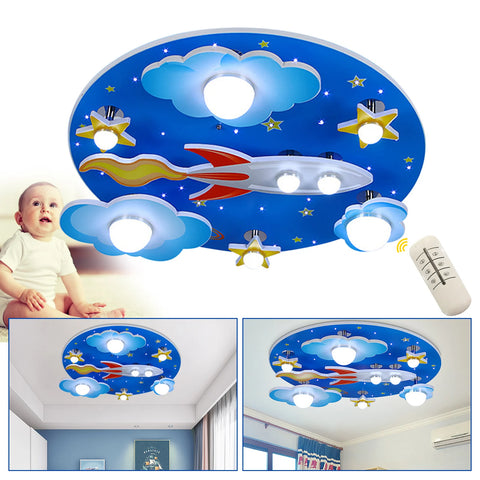 E27 Cartoon Plane Ceiling Light Kids Room Pendant Lamp Children's Room Lamp Boys and Girls Dimmer Chandelier LED Baby Lamp Light