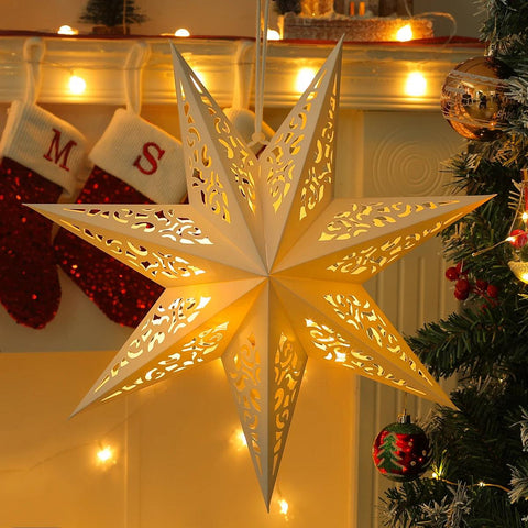 Hollow Star Hanging Pendants Ramadan Decoration 2024 for Home Navidad Natal Noel Gifts Christmas Ornaments New Year 2025