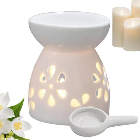 Romantic Oil Stove Hollow Ceramic Tea Light Candle Holder Aroma Lamp Holder Essential Oil Incense Aroma Diffuser Home Decor