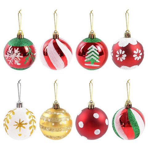 Christmas Ball Ornaments Xmas Tree Hanging Pendant Christmas Decorations for Home Navidad Natal New Year Gift 6Pcs/box 6cm