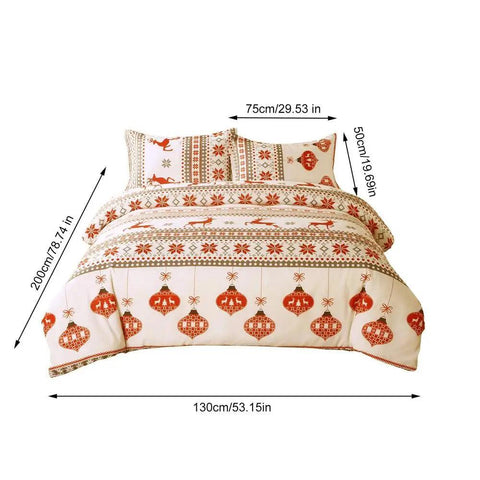 Christmas Deer Quilt Sets Lightweight Christmas Quilts Set Christmas Duvet Cover Set Lantern Printed Bedding For Kids Girls Boys