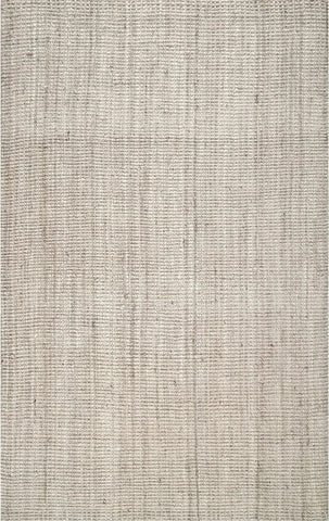 nuLOOM Ashli Solid Farmhouse Jute Area Rug, 8x10, Off-white