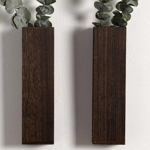 Wooden Wall Mounted Plant Flower Vase Bohemian Decoration Flower Vase For Living Room Bedroom Kitchen Home Workplace